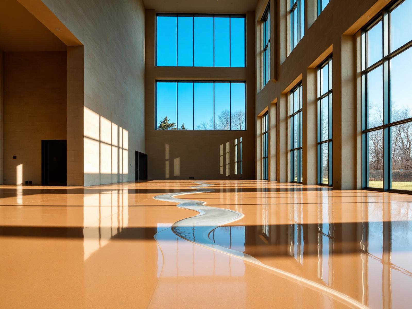 Polished liquid screed pour